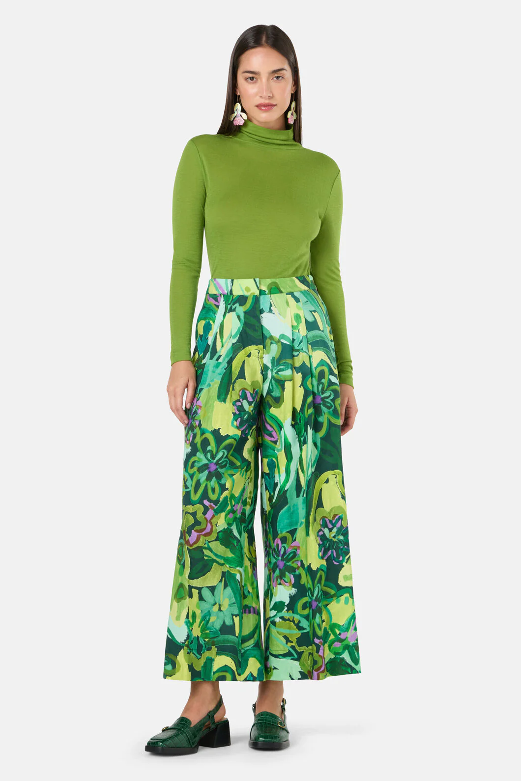 Abstract Flower Linen Pant