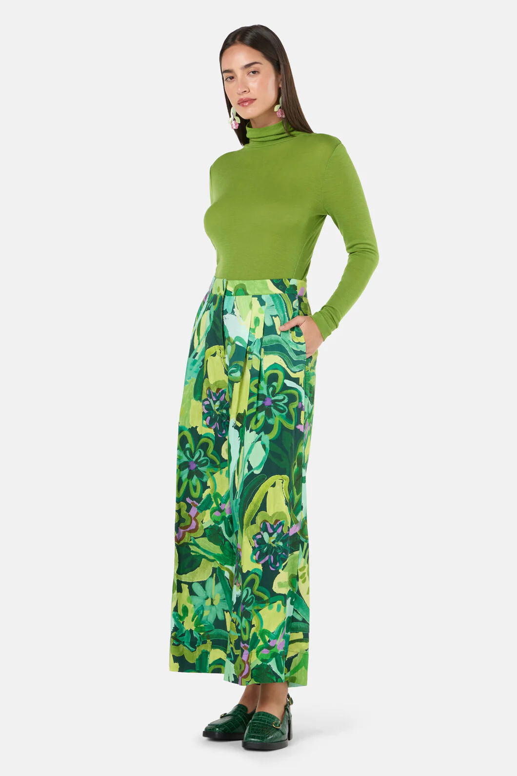 Abstract Flower Linen Pant - Image 2