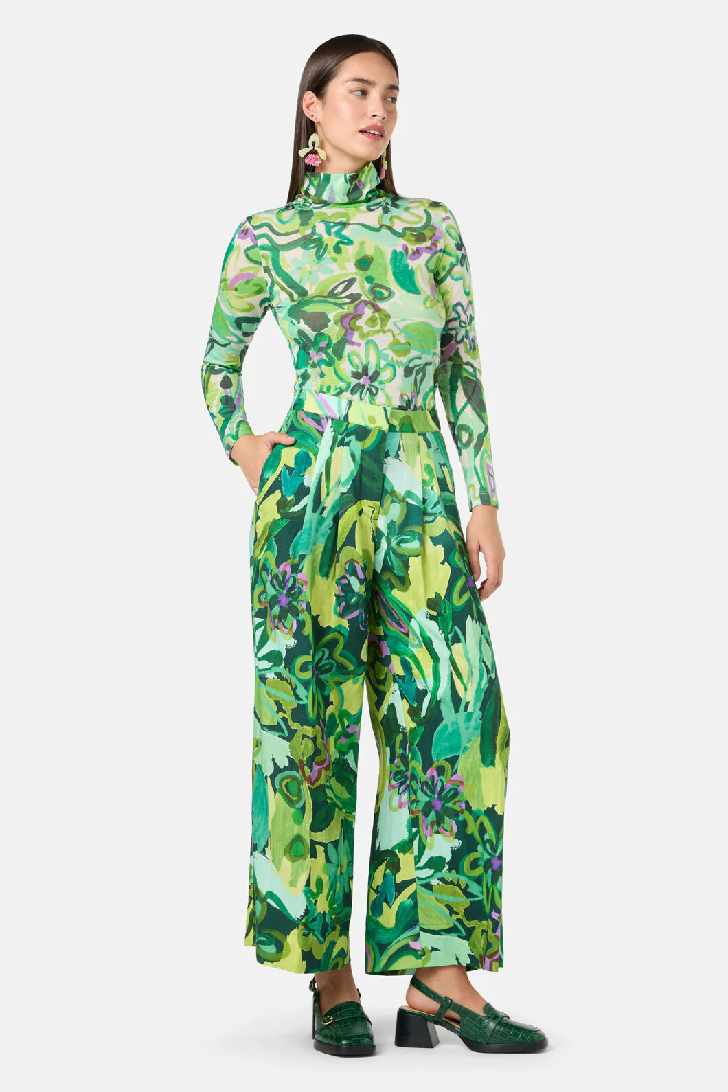 Abstract Flower Linen Pant - Image 4