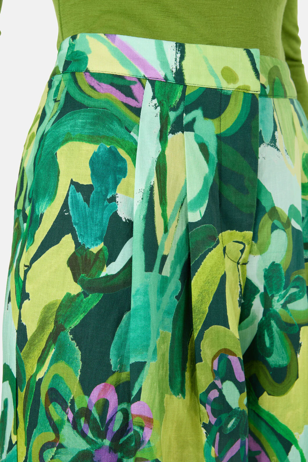 Abstract Flower Linen Pant - Image 5