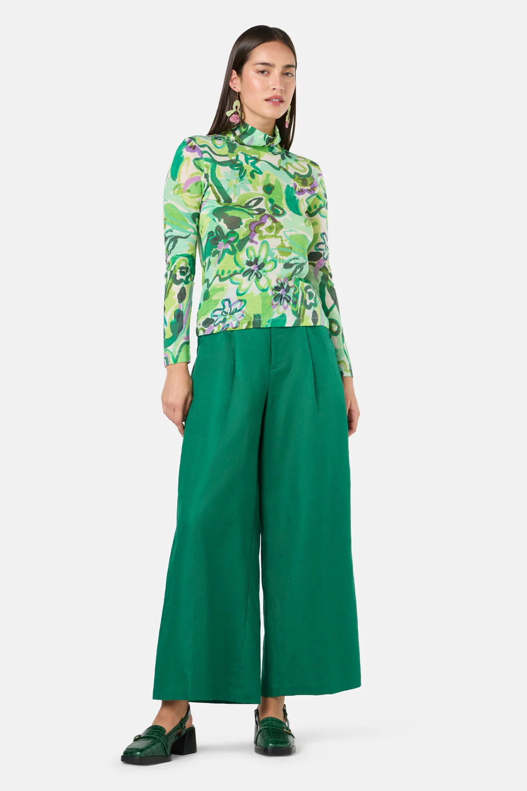 Abstract Flower Merino Polo - Image 3
