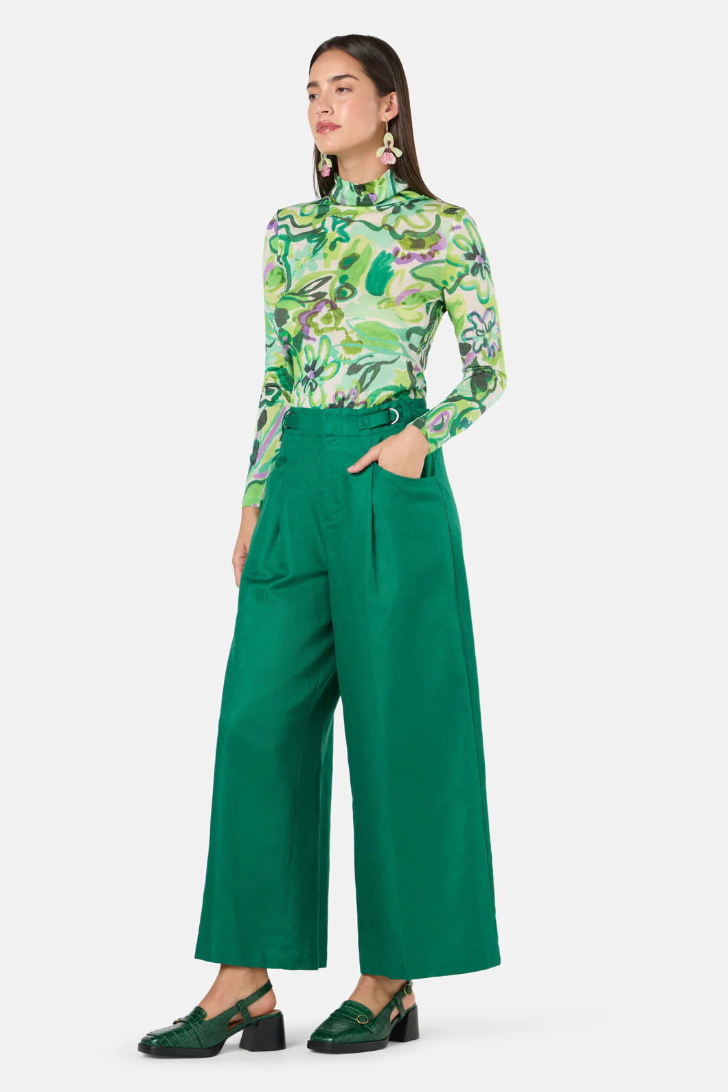 Abstract Flower Merino Polo - Image 5