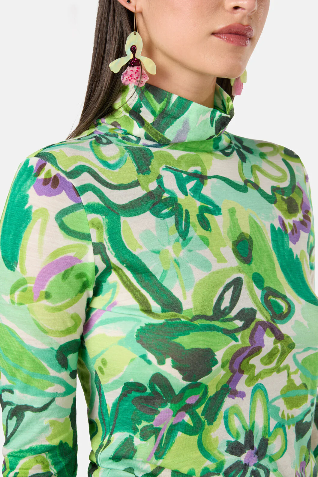 Abstract Flower Merino Polo - Image 8