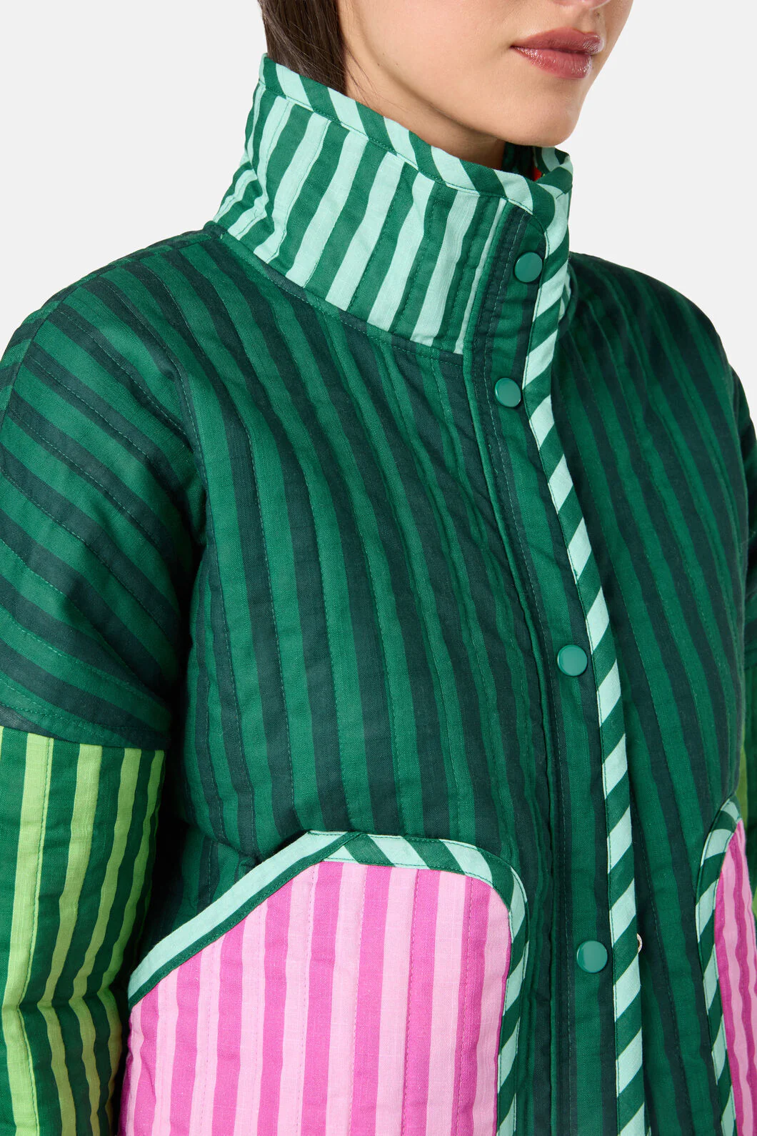 Abstract Flower Quilted Jacket - Image 8