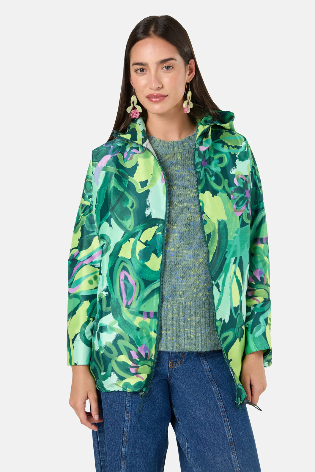 Abstract Flower Raincoat