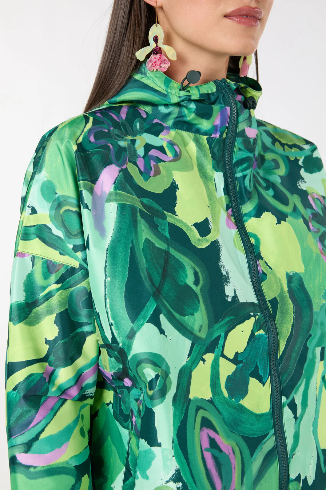 Abstract Flower Raincoat - Image 5