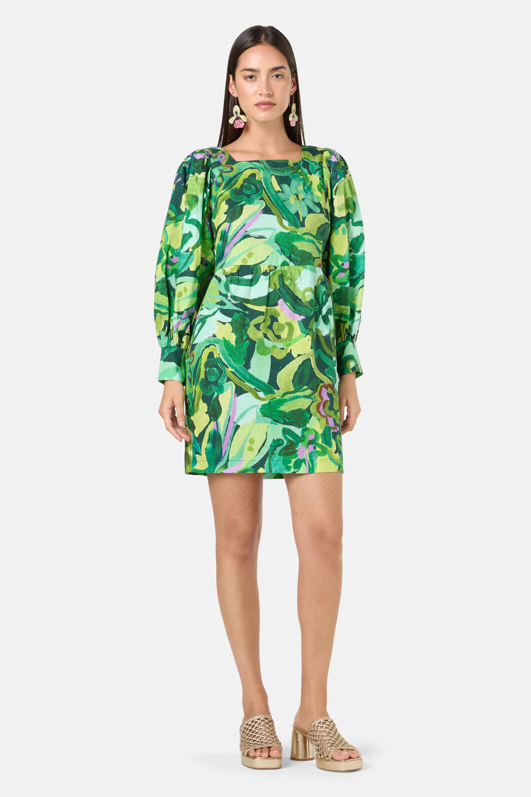 Abstract Flower Short Dress - Image 3