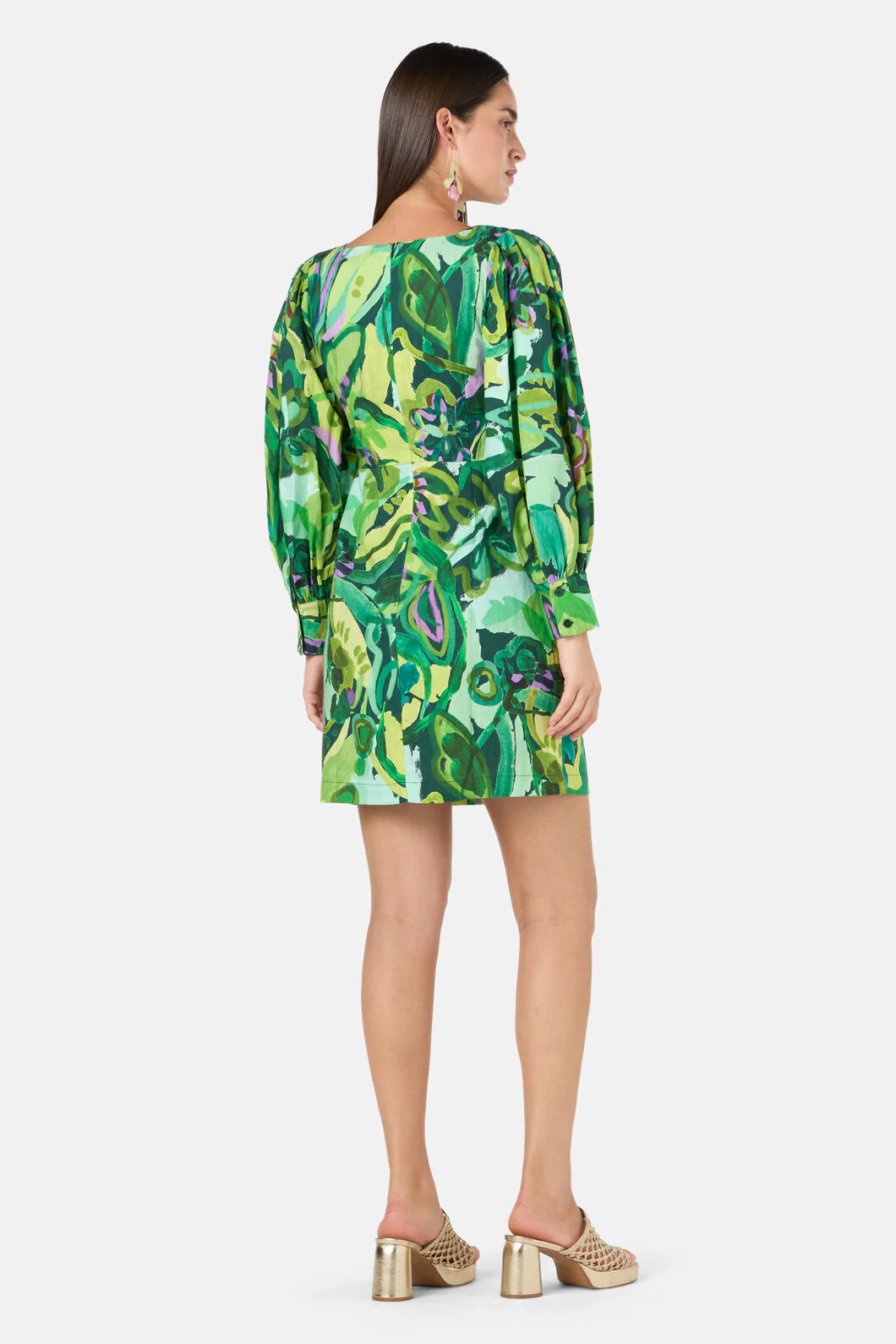 Abstract Flower Short Dress - Image 6