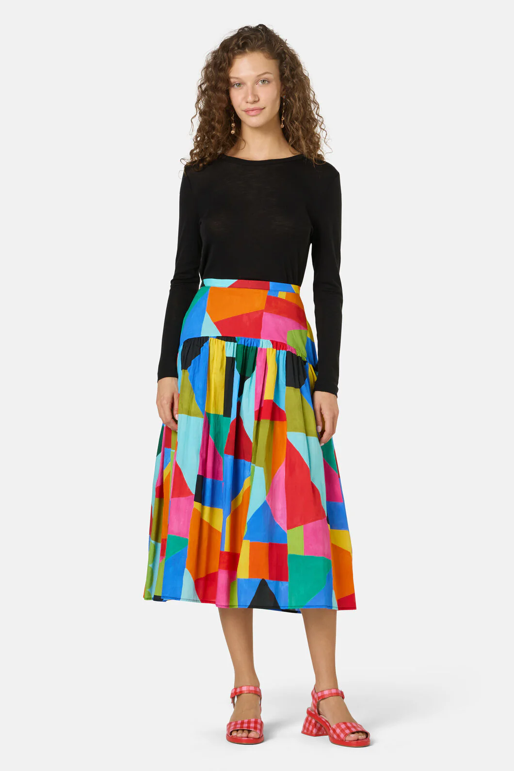 Abstract Symphony Midi Skirt