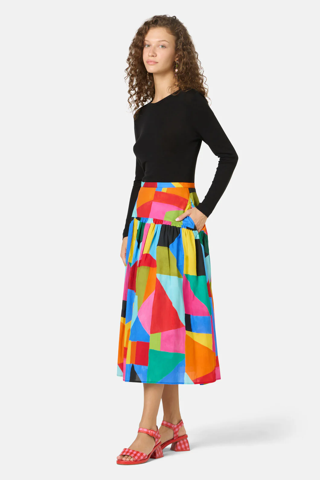 Abstract Symphony Midi Skirt - Image 2