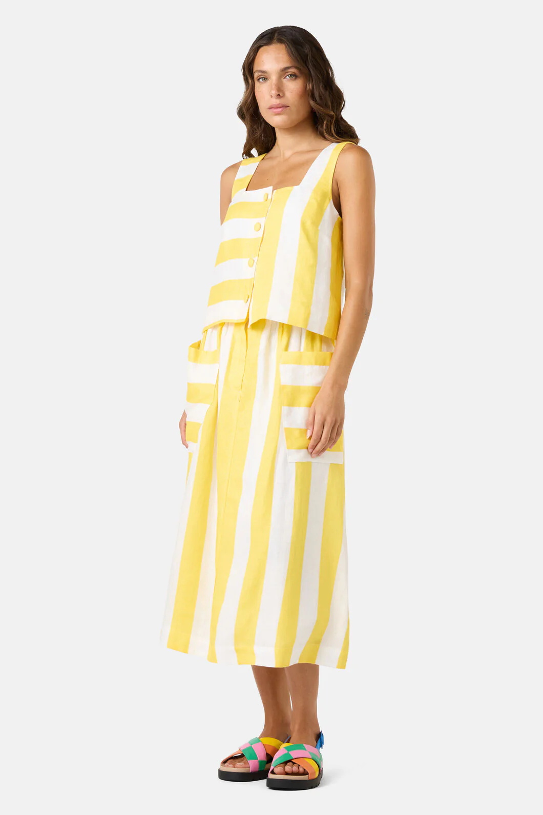 Amara Stripe Linen Tank - Image 10