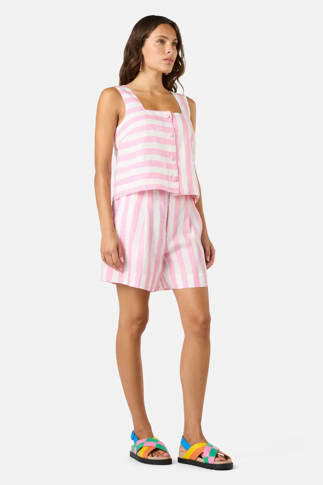 Amara Stripe Linen Tank - Image 3