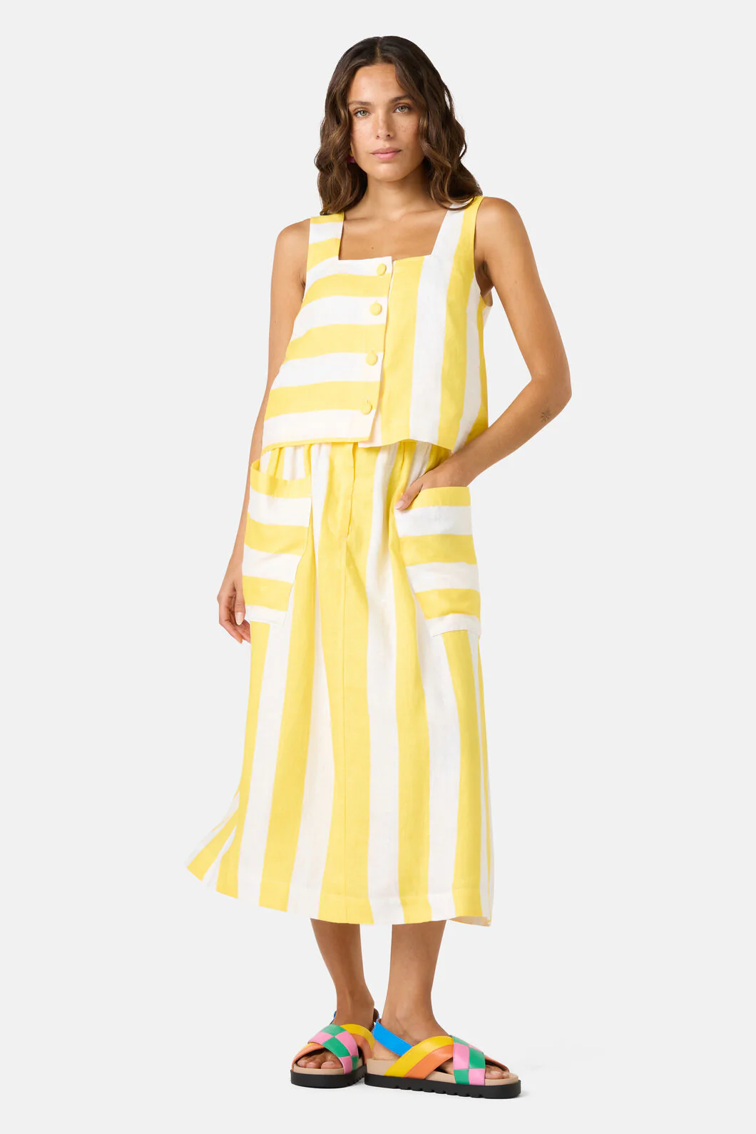 Amara Stripe Linen Tank - Image 9
