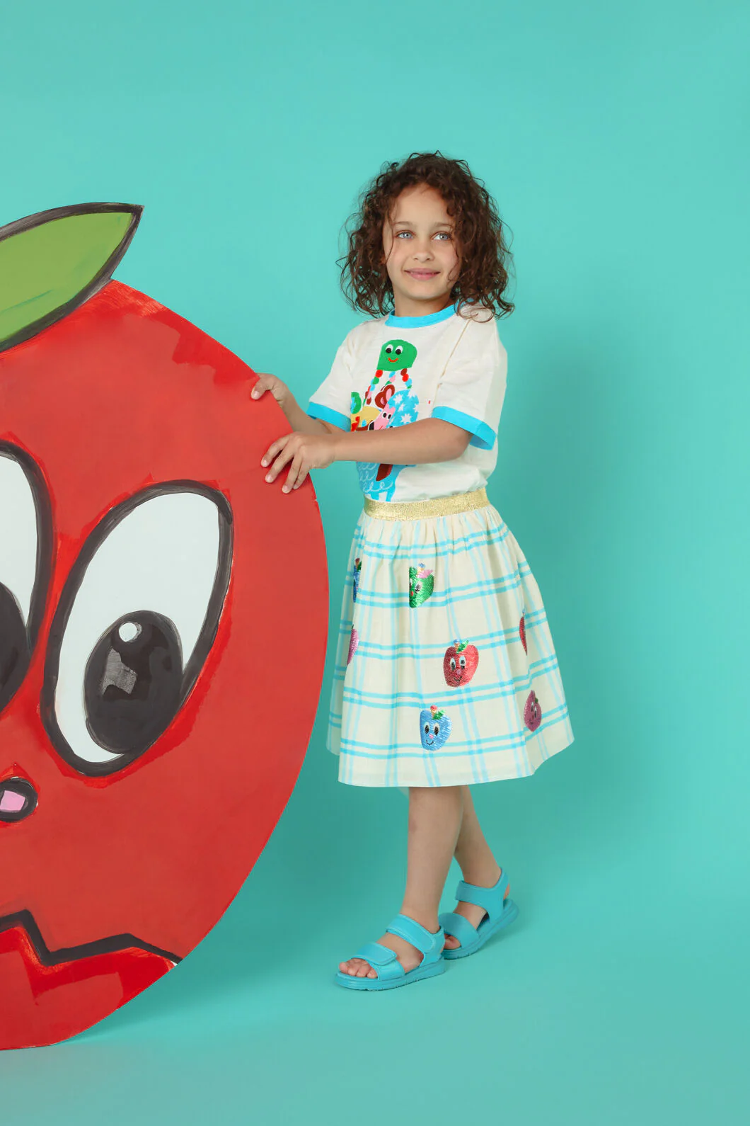 Apple Sequins Kids Party Skirt