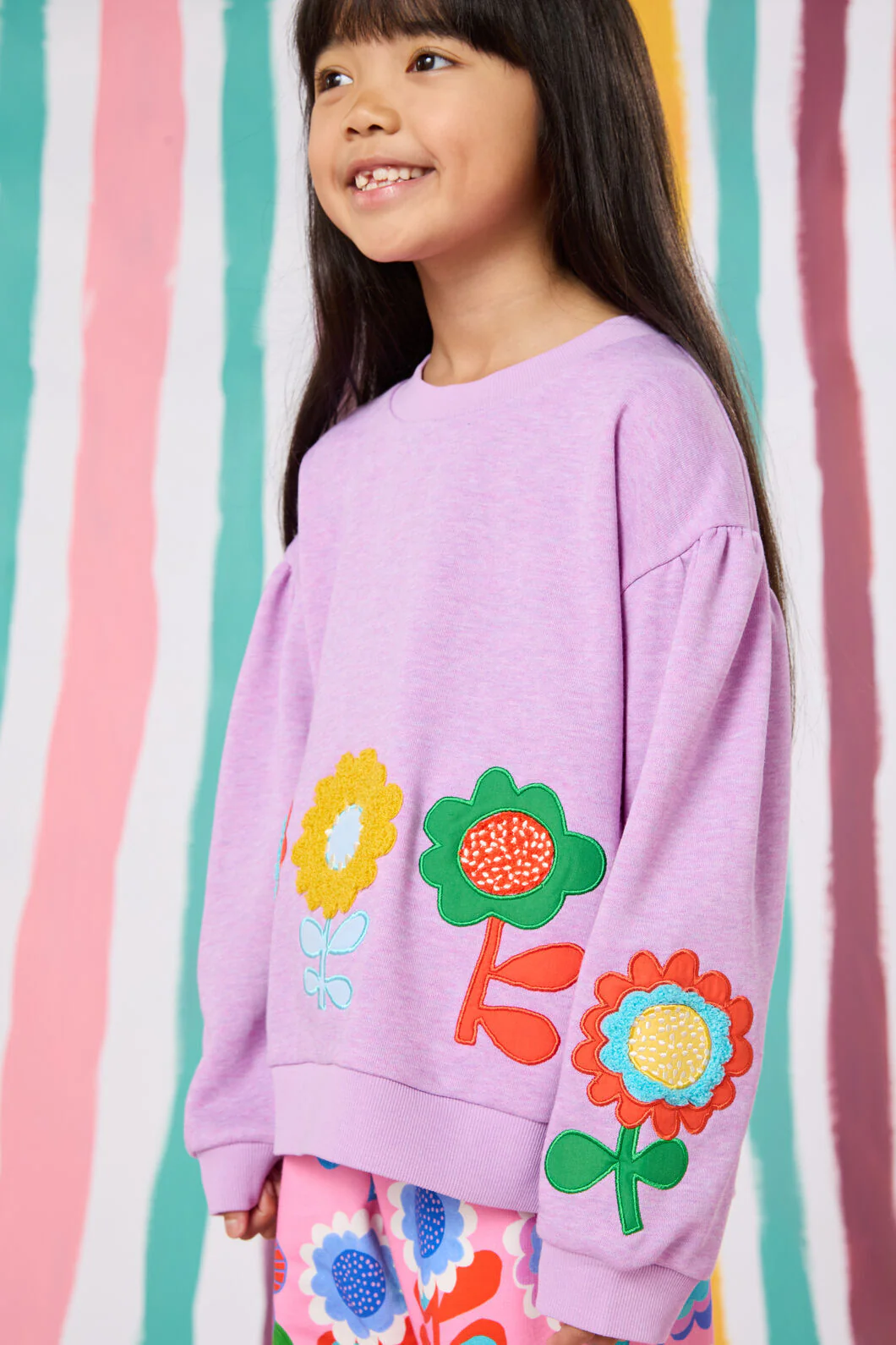 Applique Floral Kids Sweater
