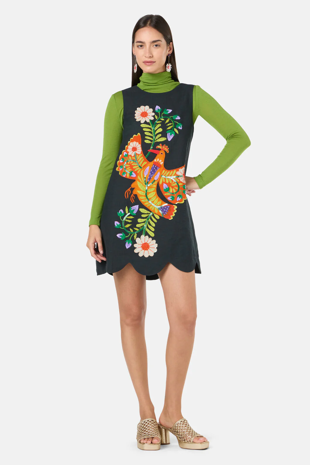 Blooming Bird Embroidered Shift Dress - Image 2