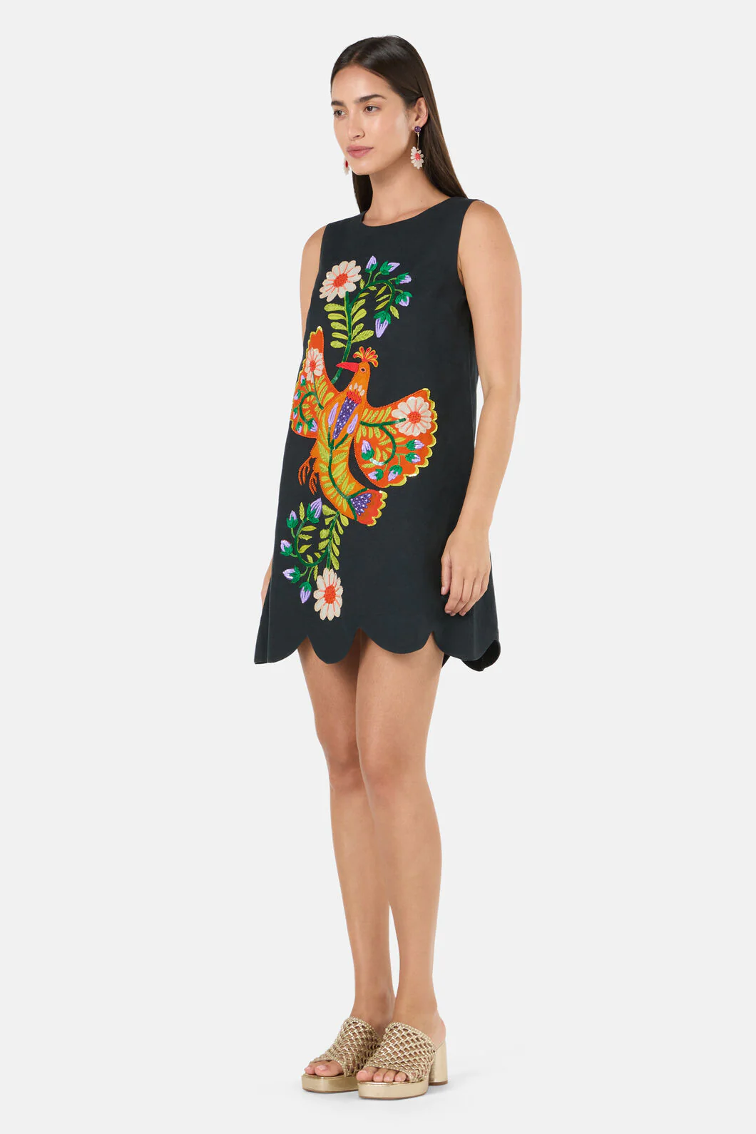 Blooming Bird Embroidered Shift Dress - Image 4