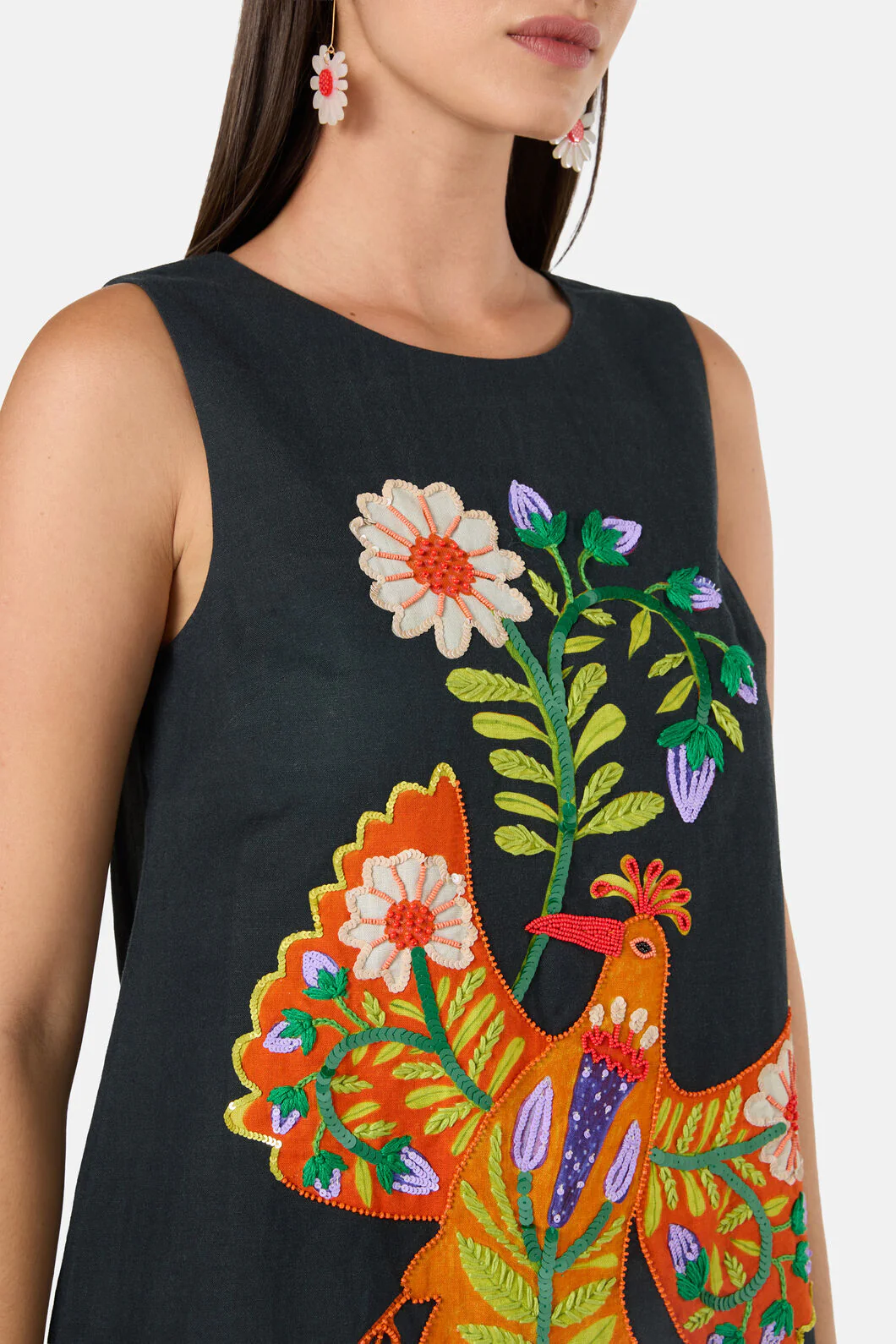 Blooming Bird Embroidered Shift Dress - Image 6