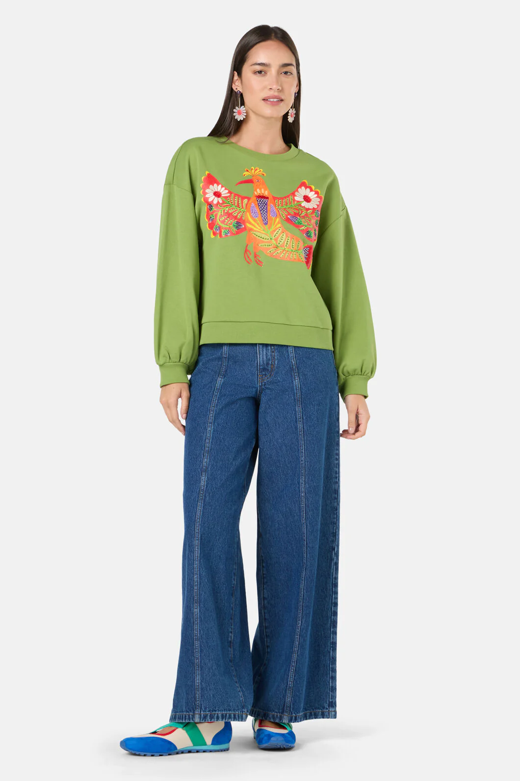 Blooming Bird Embroidered Sweater - Image 2