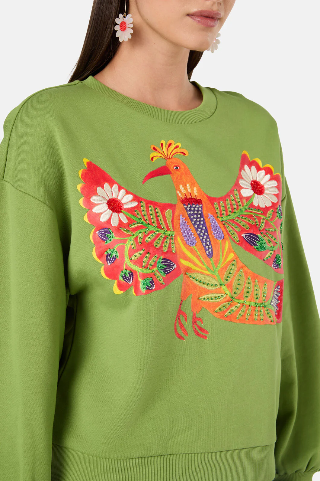 Blooming Bird Embroidered Sweater - Image 5