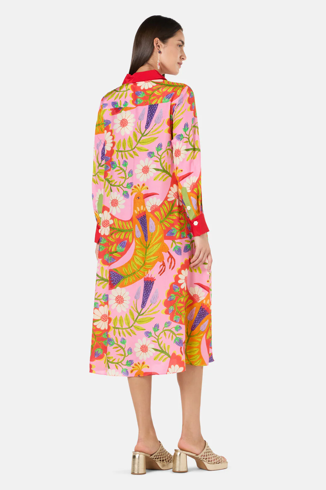 Blooming Bird Print Dress - Image 10