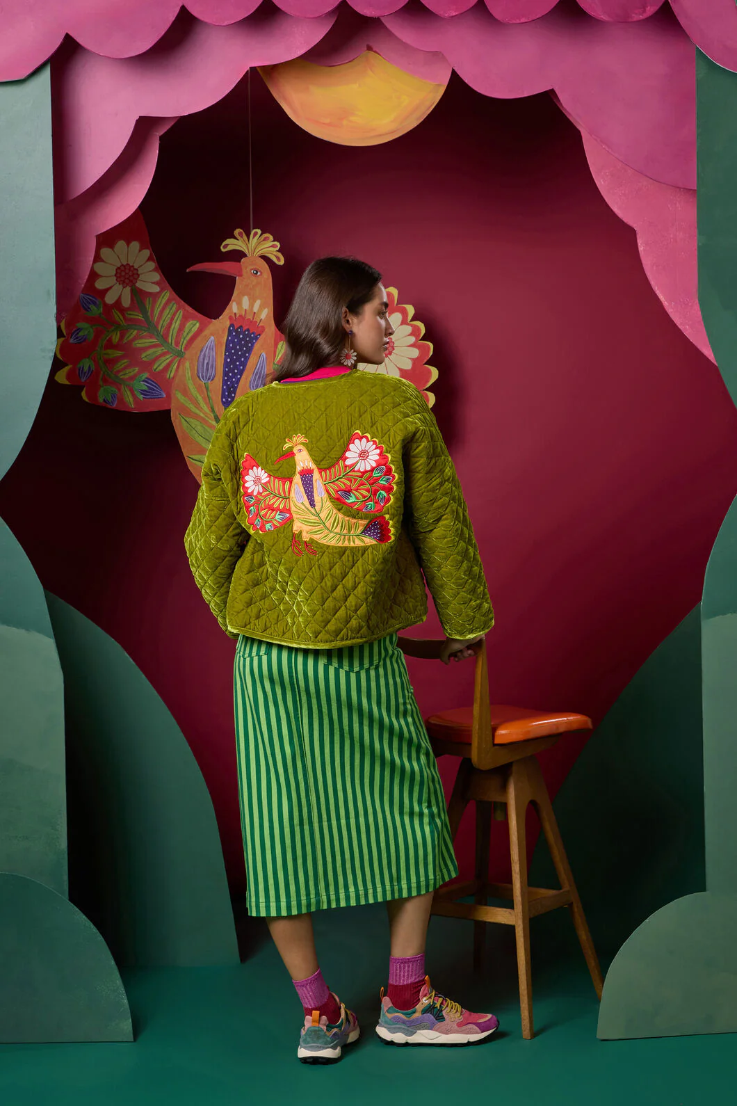 Blooming Bird Print Jacket - Image 3