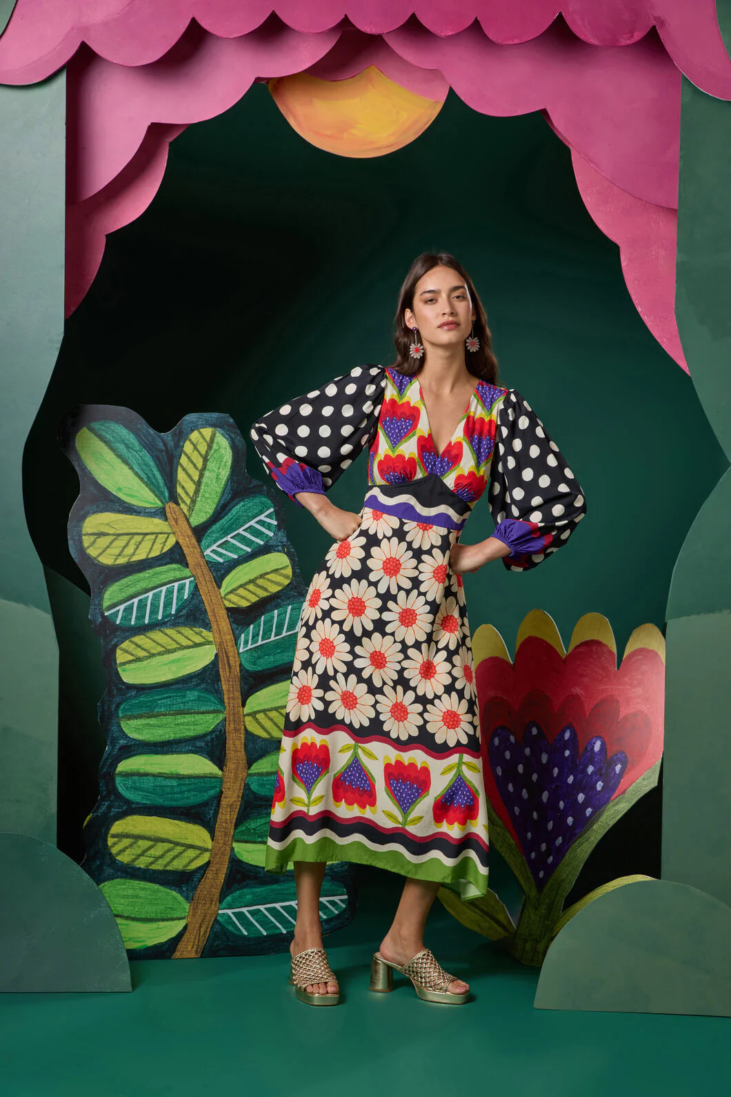 Blooming Daisy Print Long Dress
