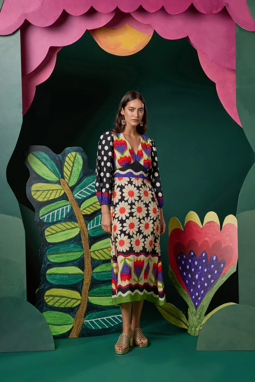 Blooming Daisy Print Long Dress - Image 2