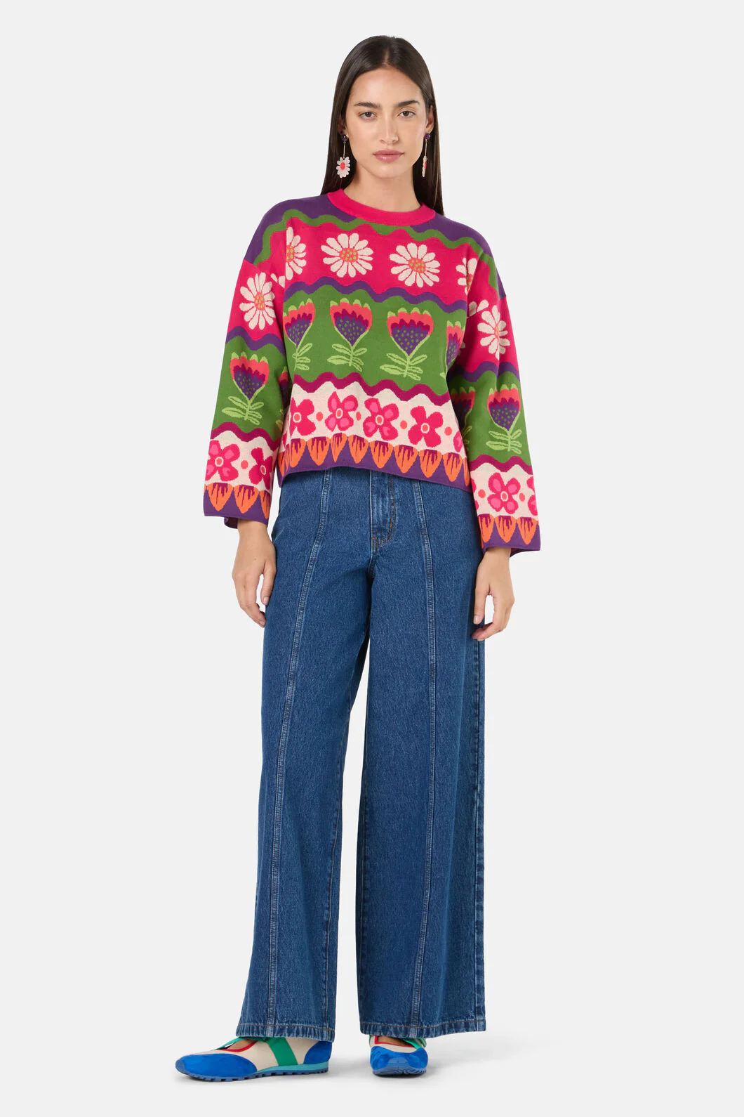 Blooming Stripe Cotton Jumper - Image 4