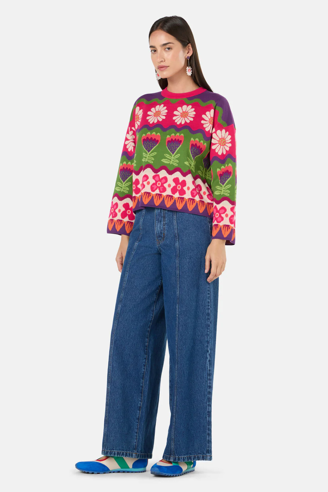 Blooming Stripe Cotton Jumper - Image 5