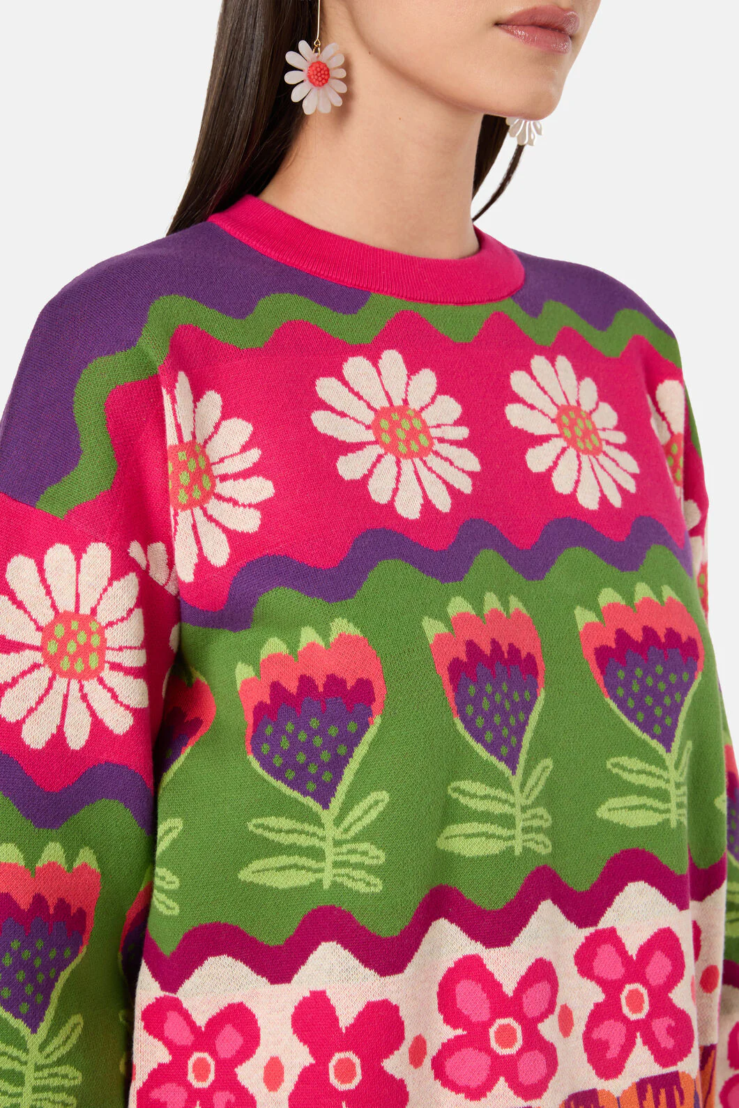Blooming Stripe Cotton Jumper - Image 7