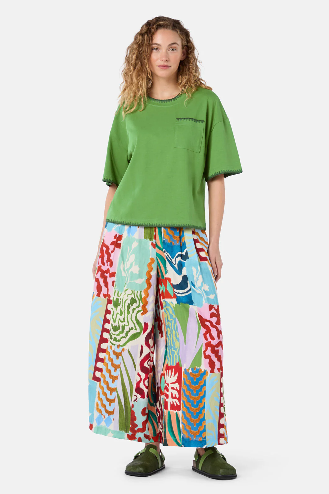Border Embroidery Relaxed Tee - Image 2