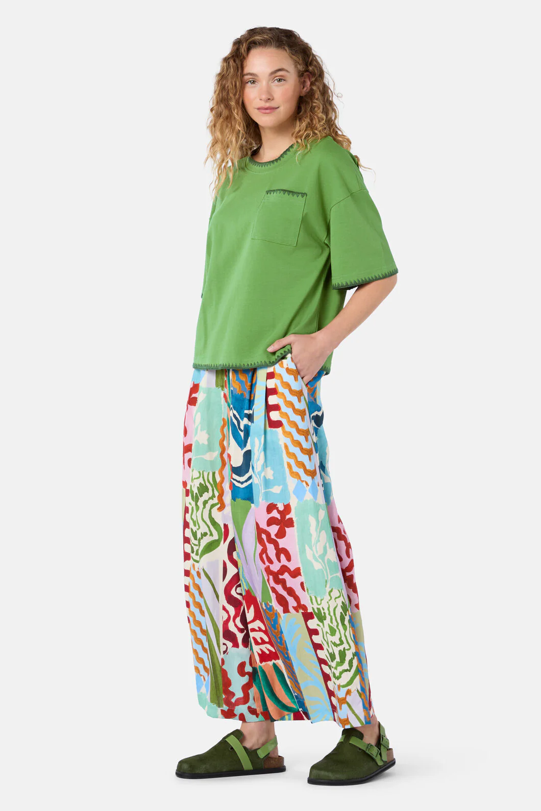Border Embroidery Relaxed Tee - Image 3