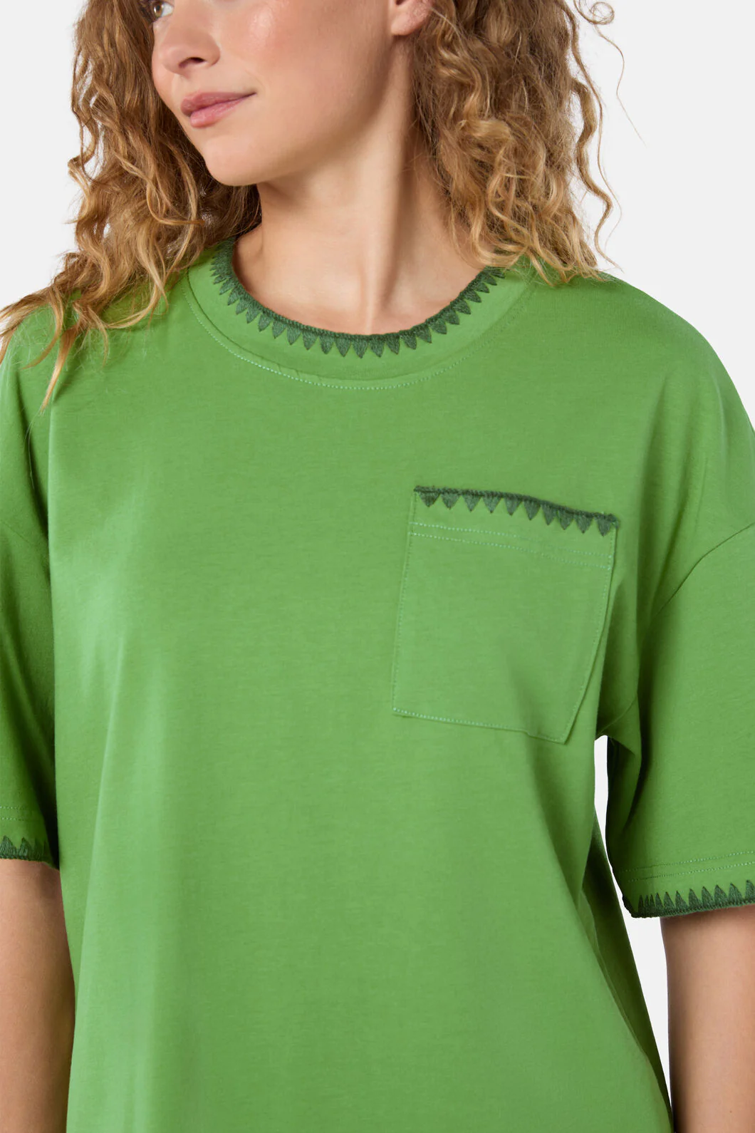 Border Embroidery Relaxed Tee - Image 5