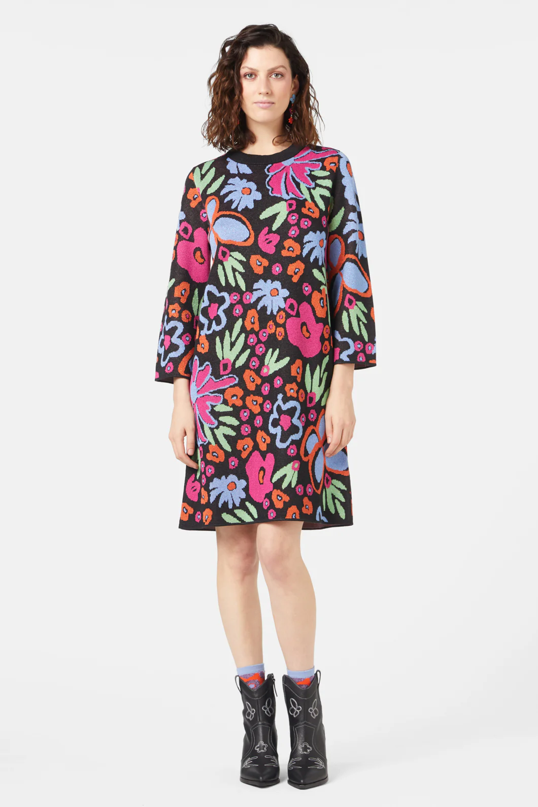 Brushed Bouquet Knit Dress