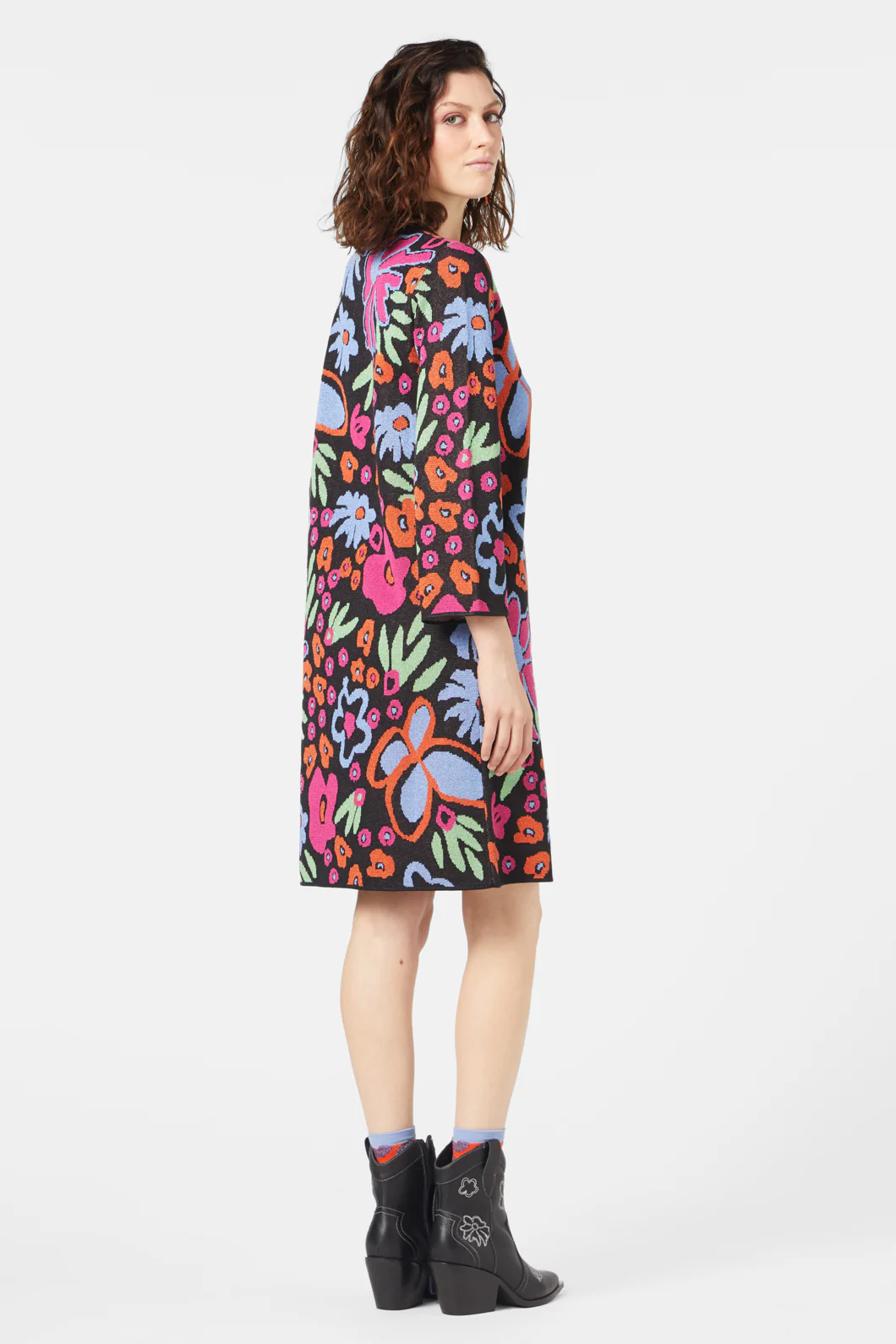 Brushed Bouquet Knit Dress - Image 4