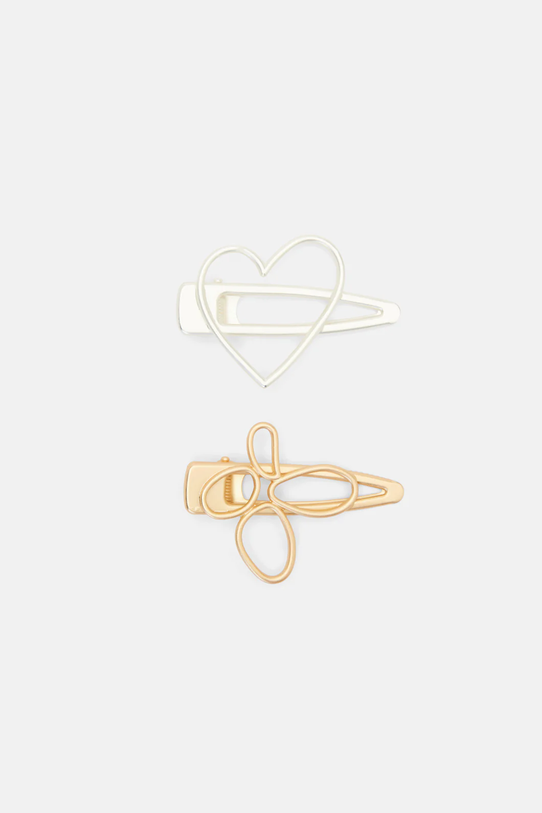 Floral Heart Hair Clips Set 2