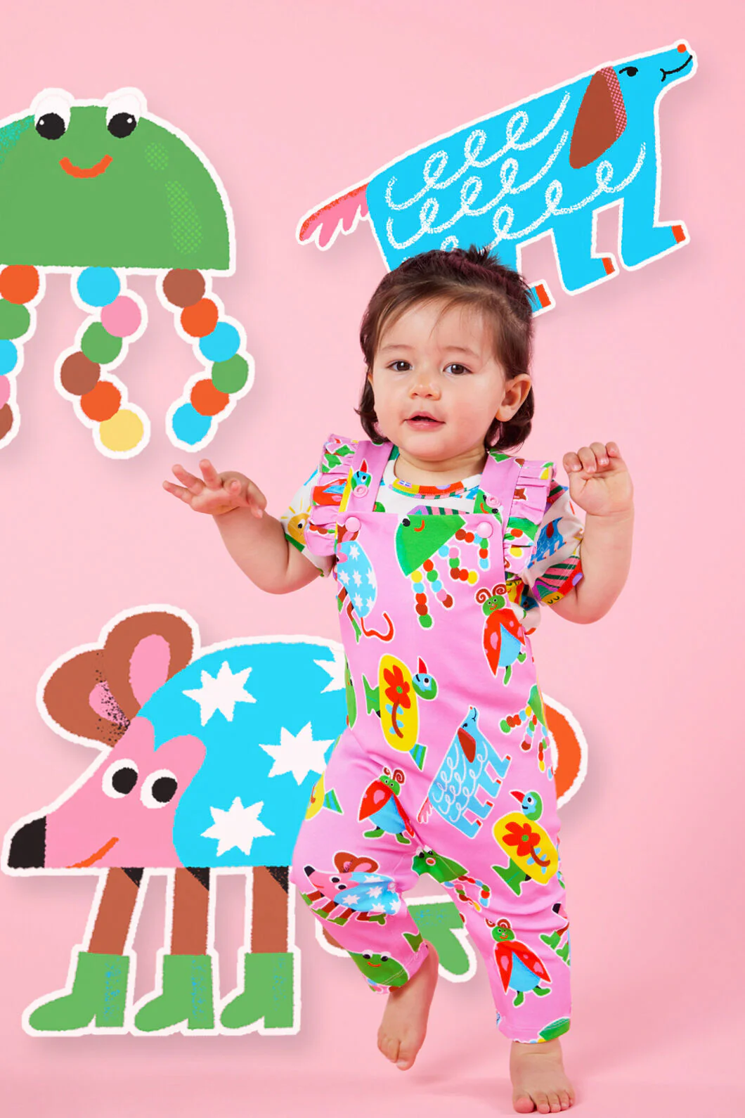 Buggy Boo Baby Frill Overalls