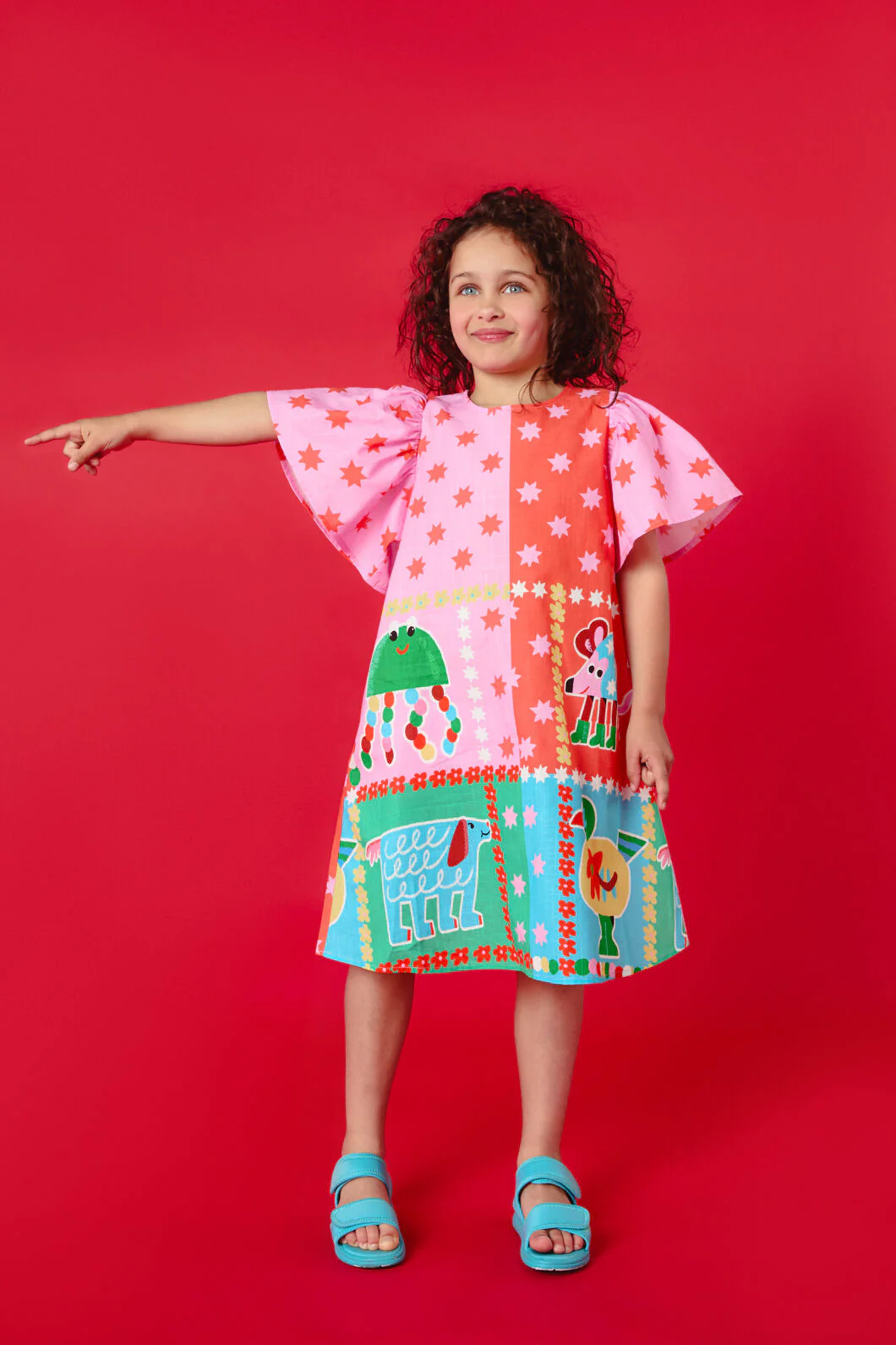 Buggy Grid Kids Frill Dress