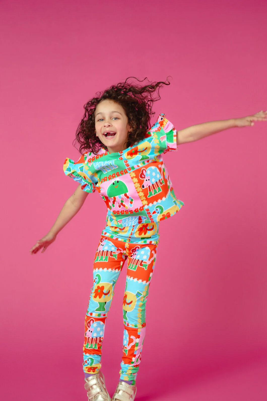 Buggy Grid Kids Frill Tee
