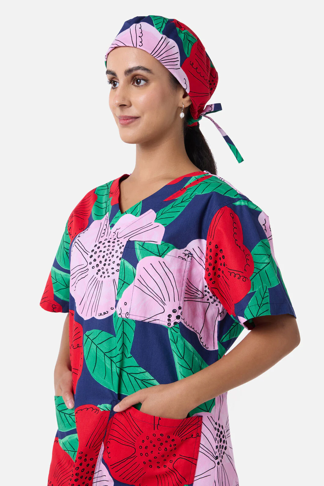 Camellia Floral Scrub Hat
