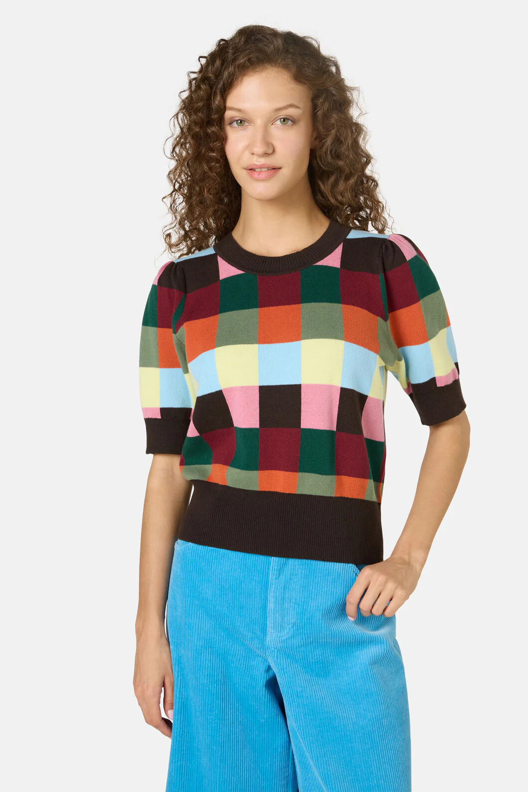 Camp Check Cotton Knit Top