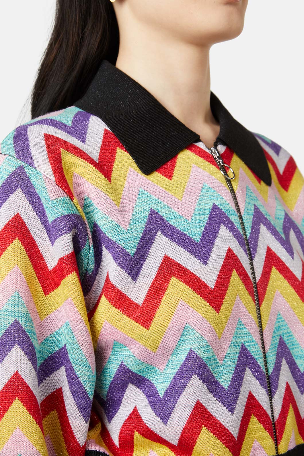 Chevron Lurex Knit Jacket - Image 7