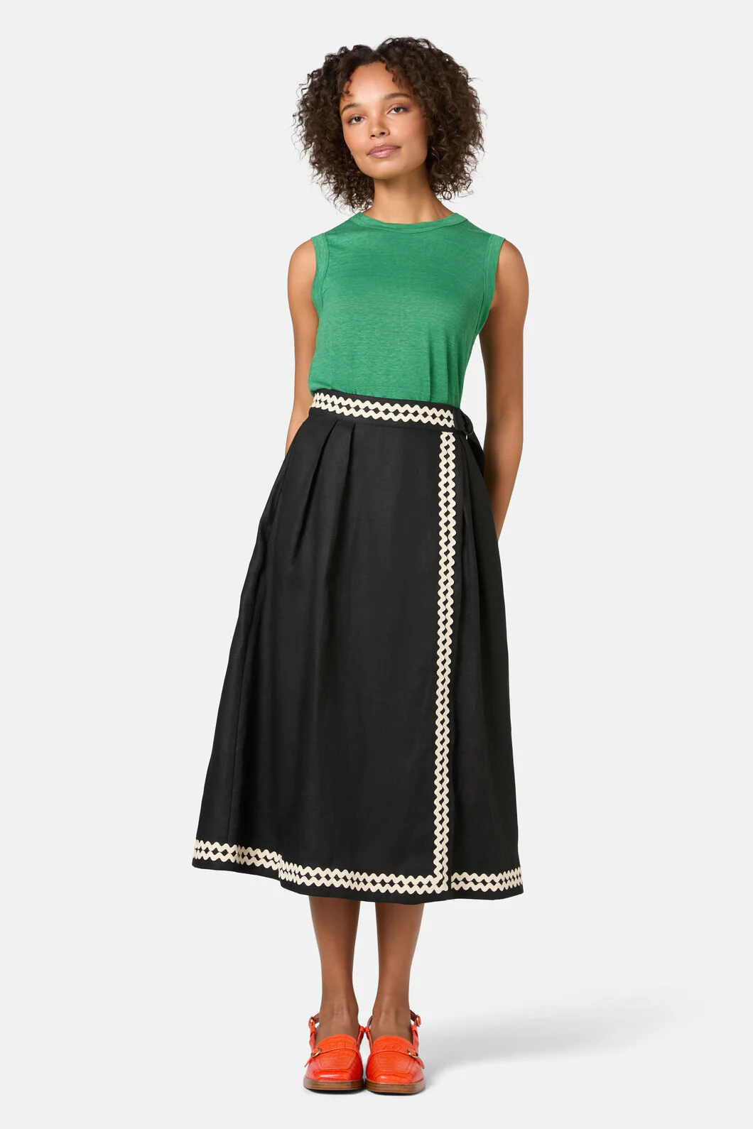 Cindy Linen Midi Skirt