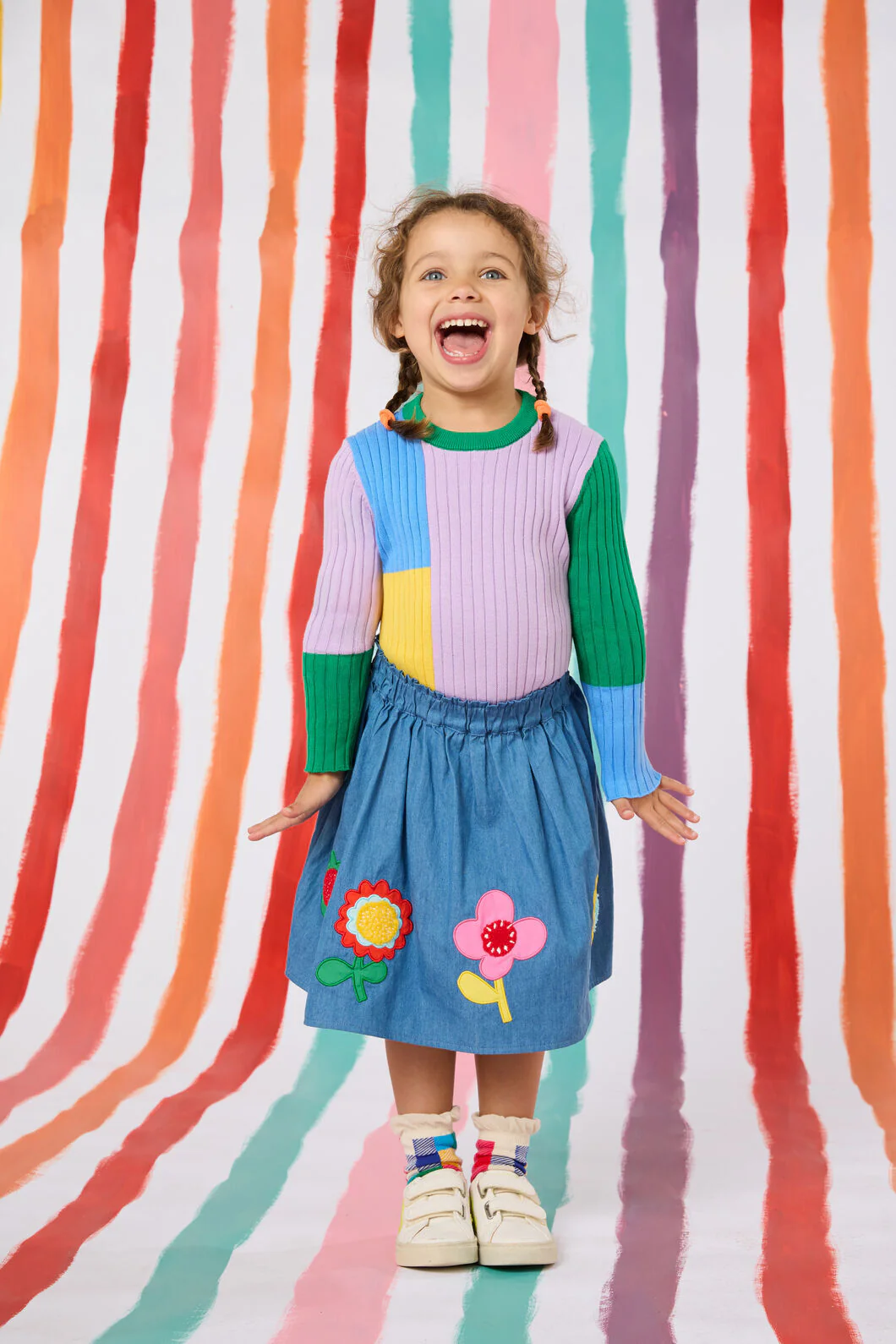Colour Block Kids Knit Top
