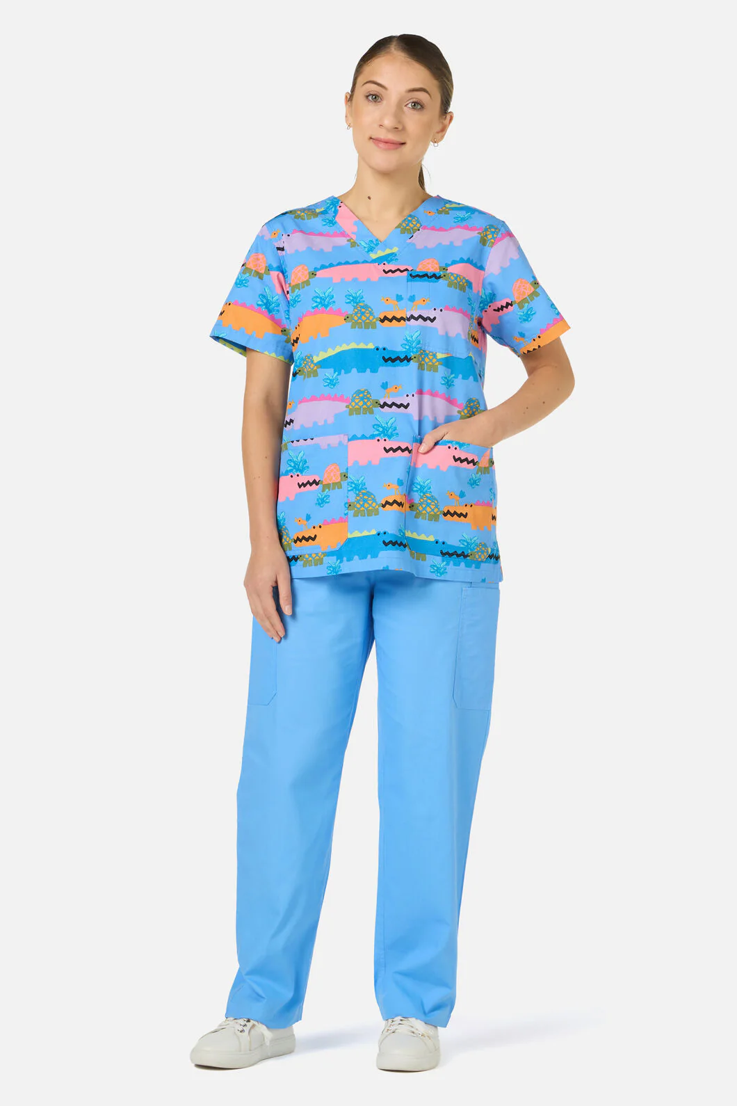 Croc Snap Top & Pant Scrub Set