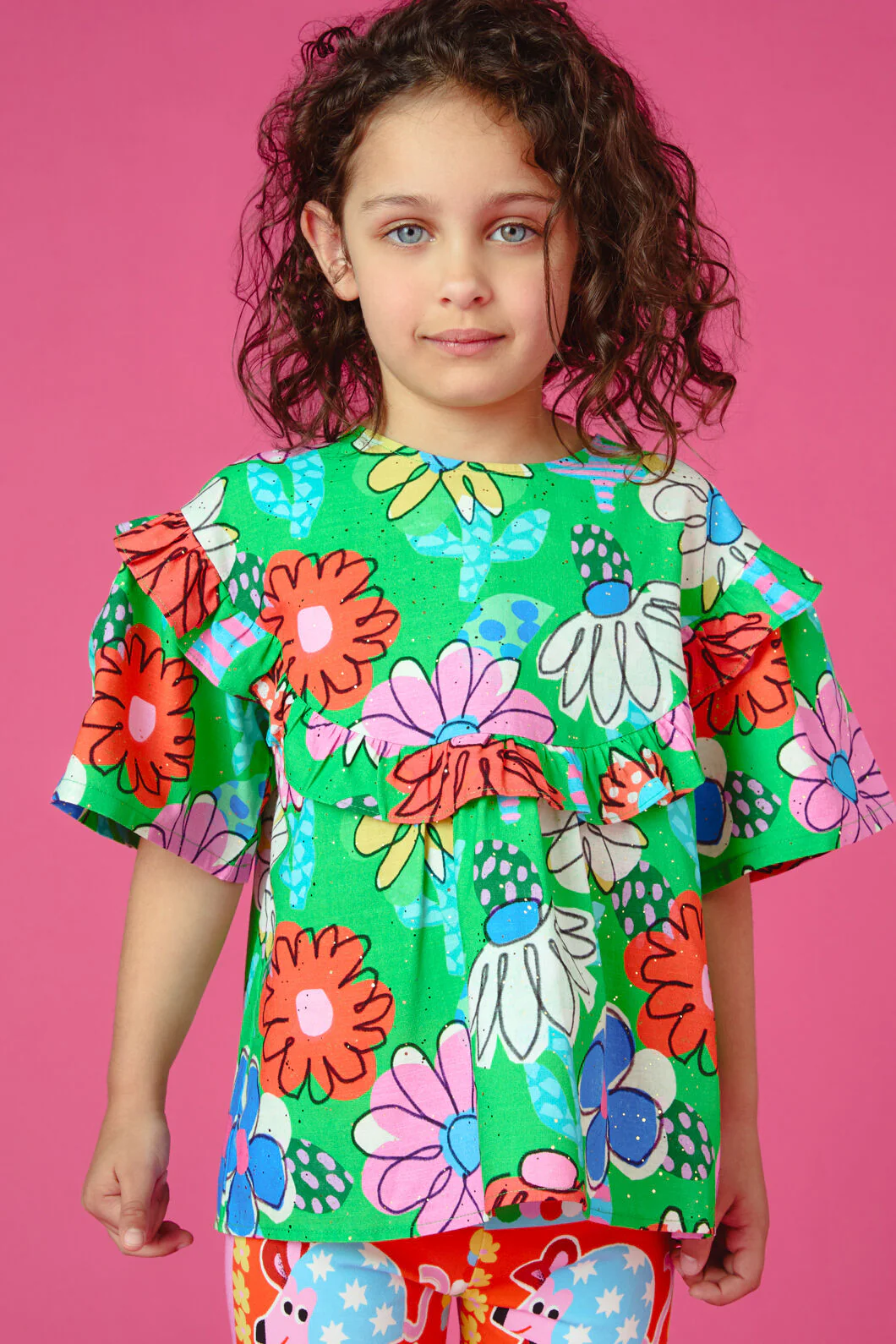 Cut Out Floral Kids Top