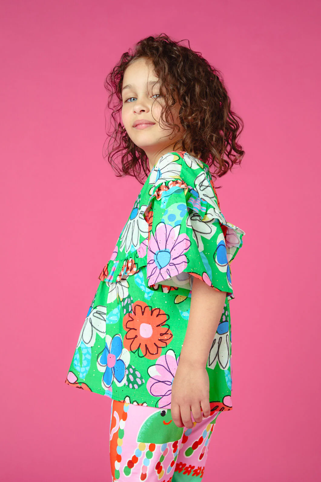 Cut Out Floral Kids Top - Image 2