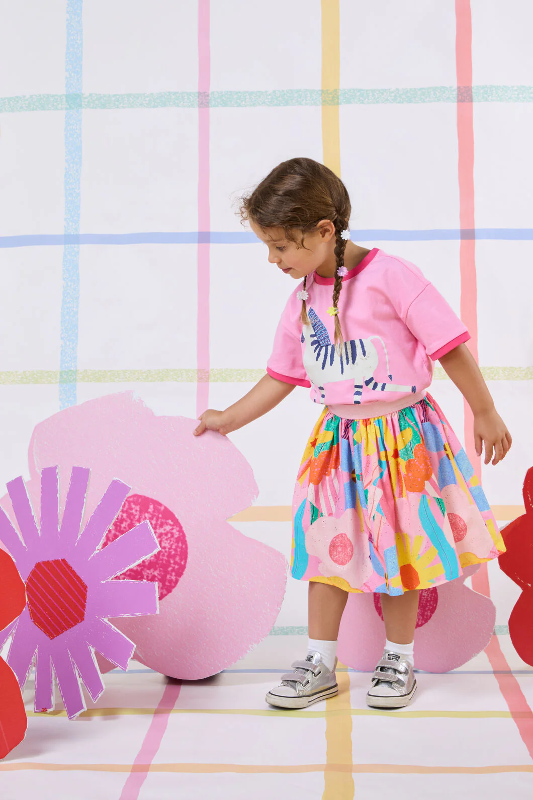 Cut Paste Floral Kids Skirt