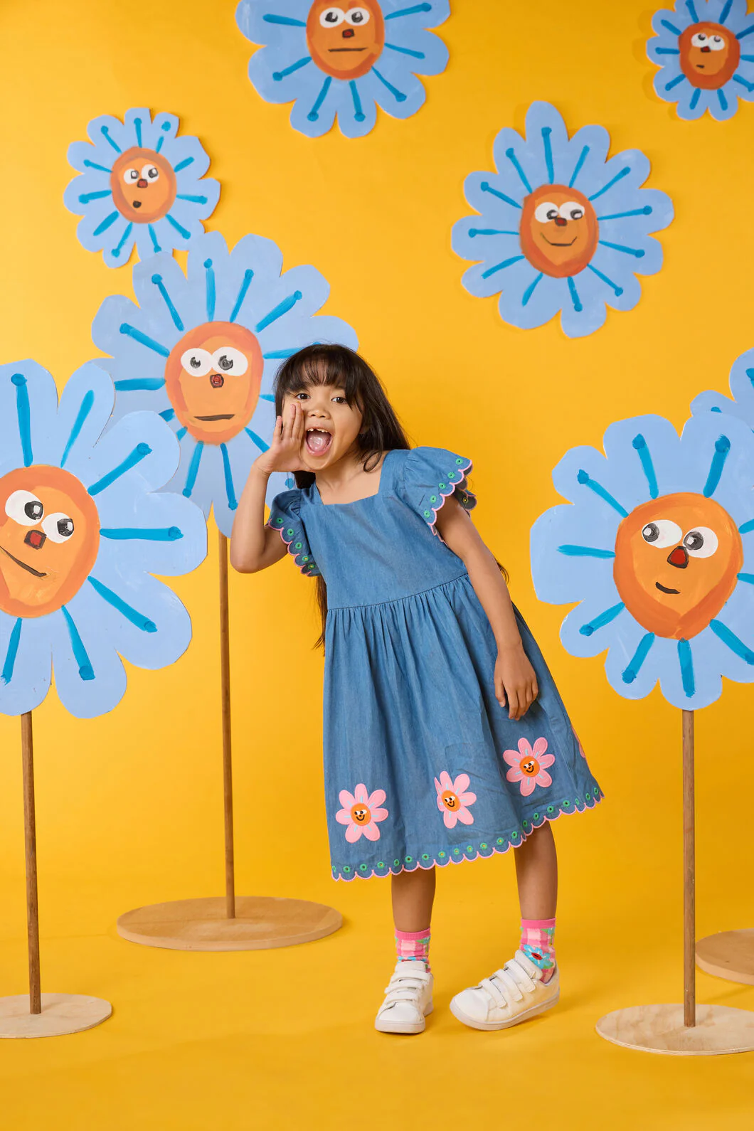 Daisy Embroidery Kids Dress